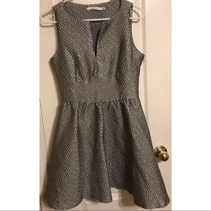 Lucy Paris | Metallic Gray flare party dress